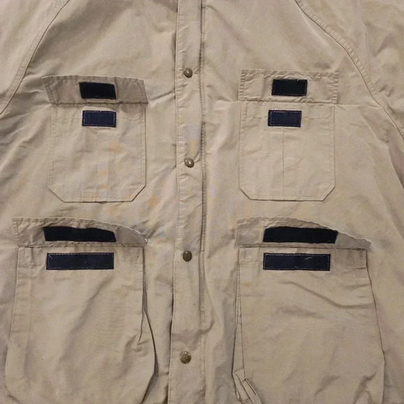 VTG Woolrich Hooded Full Zip Parka Jacket Tan Brown Mens Size Large - Picture 5 of 15